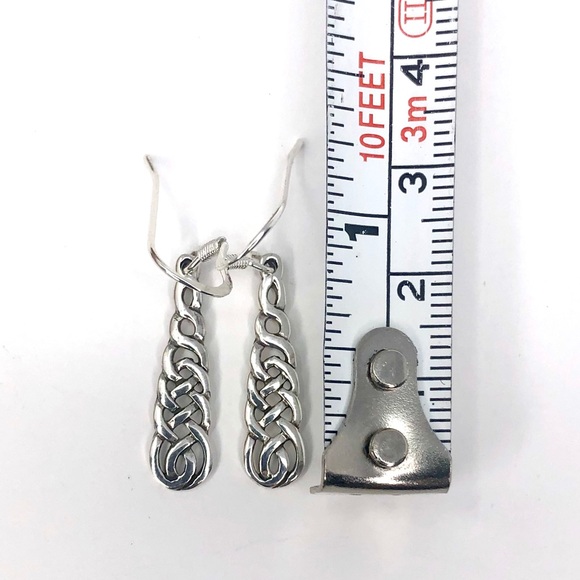 Sterling Silver Celtic Endless Weave Earrings - Picture 4 of 4